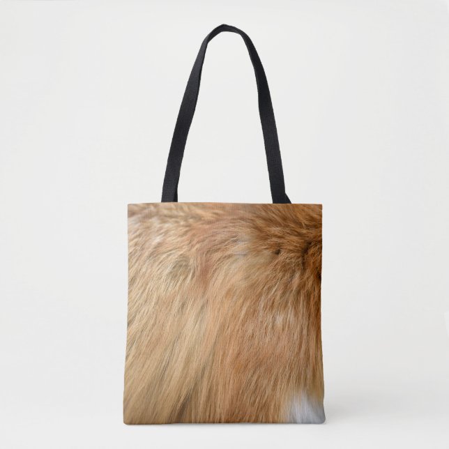 Bolso De Tela Rojo Fox Fur Pattern Tile (Anverso)