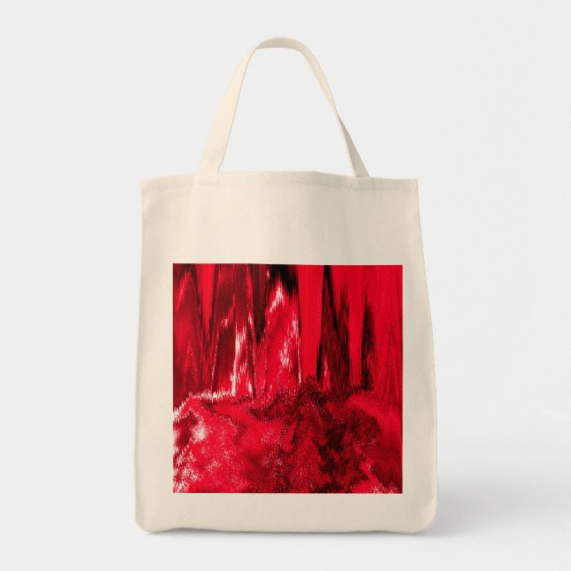 Bolso De Tela Rojo Glitch fundido (Frente)
