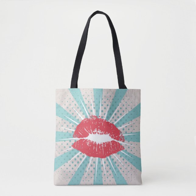 Bolso De Tela Rojo labios (Anverso)