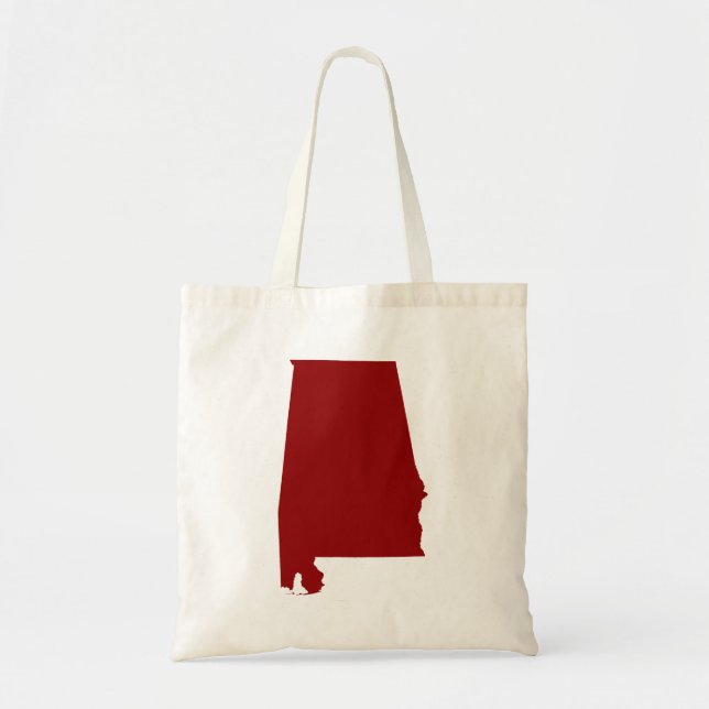 Bolso De Tela Rojo Oscuro Forma de Alabama (Frente)