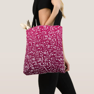 Bolso De Tela Rojo Púrpura Burgundy Rico con Notas Musicales Bai
