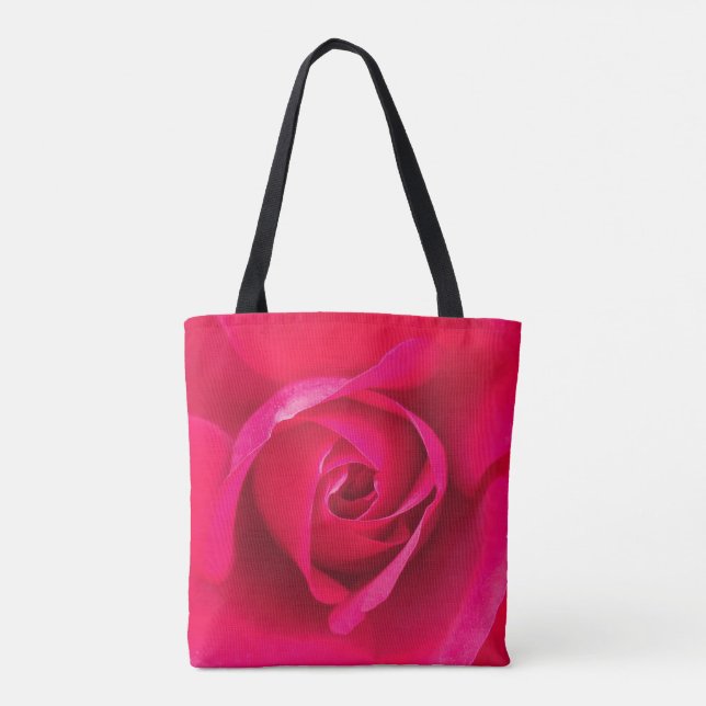 Bolso De Tela Rojo Romántico Rosa Rosada v2 (Reverso)