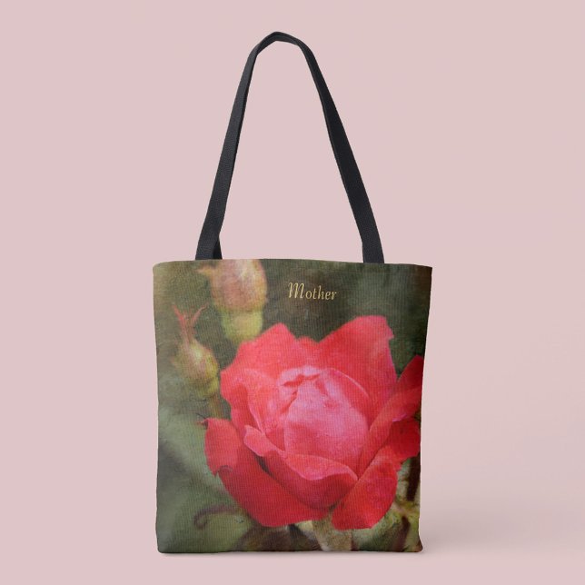 Bolso De Tela Rojo, rosa rojo para la madre (Subido por el creador)