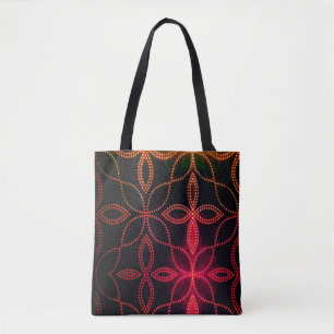 Bolso De Tela Rojo sobre Tote negro