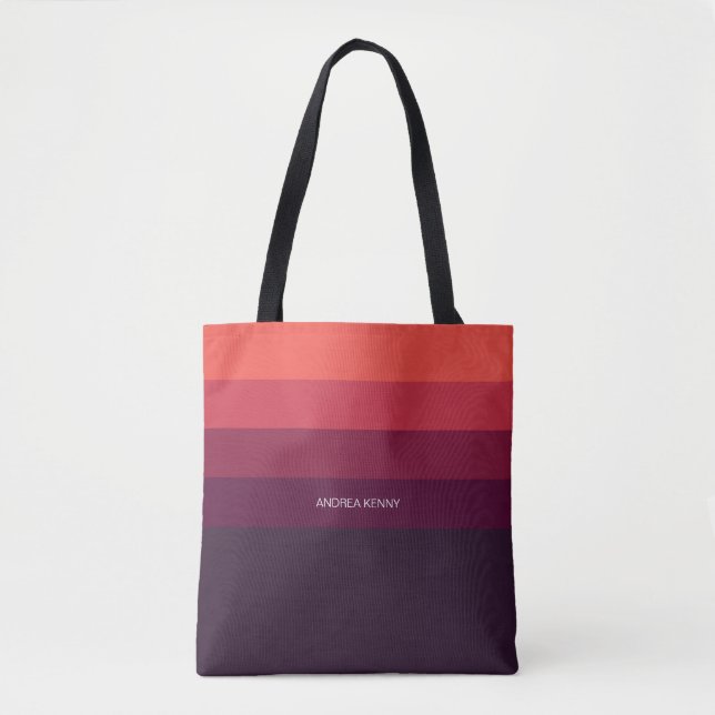 Bolso De Tela Rojos ondulados y audaces personalizados (Anverso)