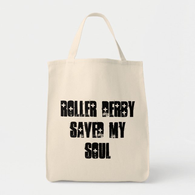 BOLSO DE TELA ROLLER DERBY SALVÓ MI TOTE DE ALMA (Frente)