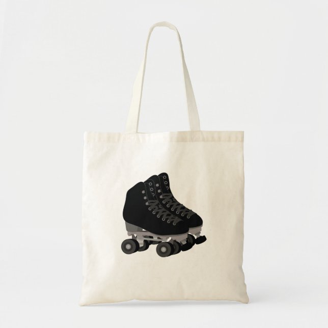 Bolso De Tela Rollerskates negros Tote Bag (Frente)