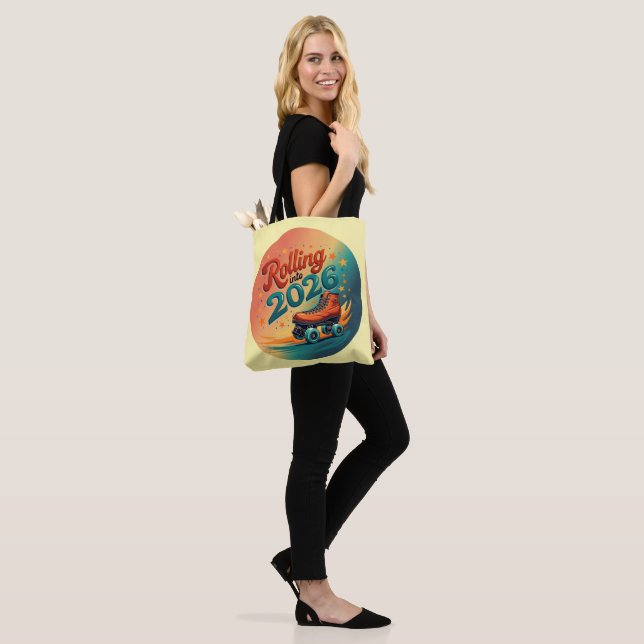 Bolso De Tela Rolling Into 2026 Retro Skate Tote (Puesto)