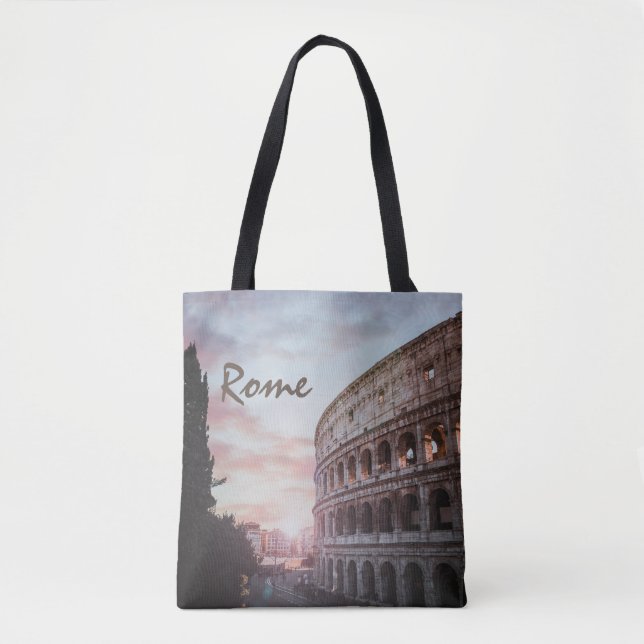 Bolso De Tela Roma Arquitectura antigua, paisaje de ciudad atard (Anverso)