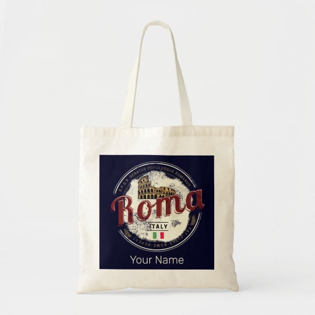 Bolso De Tela Roma Italia Retro Colosseo Vintage (Frente)