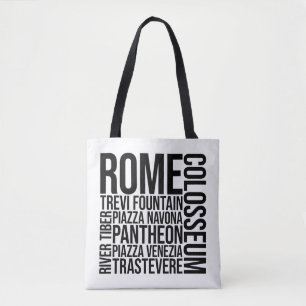 Bolso De Tela Roma, Italia - Tipografía emblemática - Arte Word 