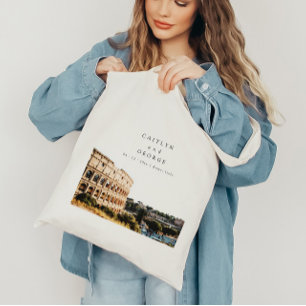 Bolso De Tela Roma personalizada, Boda italiano Tote Bag
