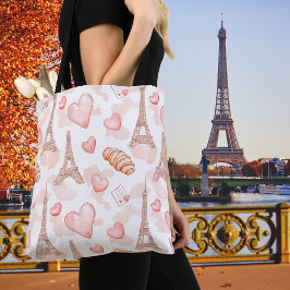 Bolso De Tela Romance de París en San Valentín