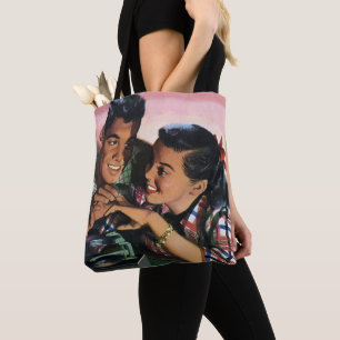 Bolso De Tela Romance Vintage, enamorados de la escuela secundar