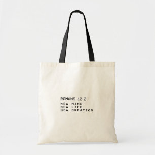 Bolso De Tela Romanos 12:2 Nueva Mente Vida Creación Minimalista