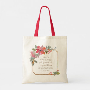 Bolso De Tela Romanos 15:13 Dios de esperanza, Navidades
