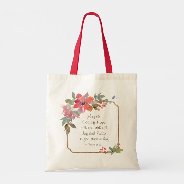 Bolso De Tela Romanos 15:13 Dios de esperanza, Navidades (Reverso)