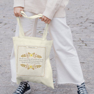 Bolso De Tela Romanos 15:13 Floral Cristiano