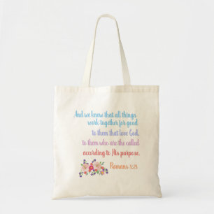 Bolso De Tela Romanos 8 Biblia Verse diseño