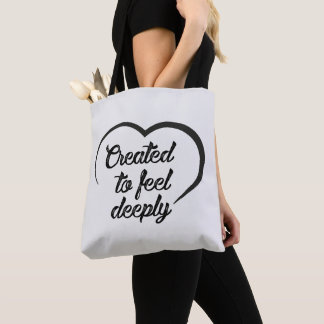 Bolso De Tela Romantic Deep Love Quote - Created to Feel Deeply 