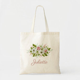 Bolso De Tela Romántica acuarela Floral Bridesmaid Tote Bag