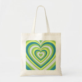 Bolso De Tela Romántico Corazón Verde Whimsical San Valentín
