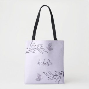 Bolso De Tela Romántico elegante floral malva