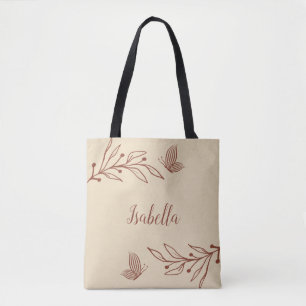 Bolso De Tela Romántico elegante terracota floral