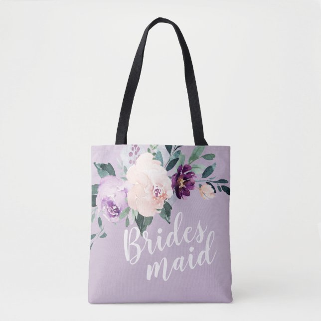 Bolso De Tela Romántico y personalizado de la dama de honor flor (Anverso)