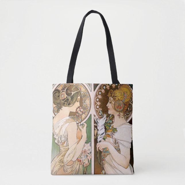 Bolso De Tela Rombos y plumas, mucha (Anverso)