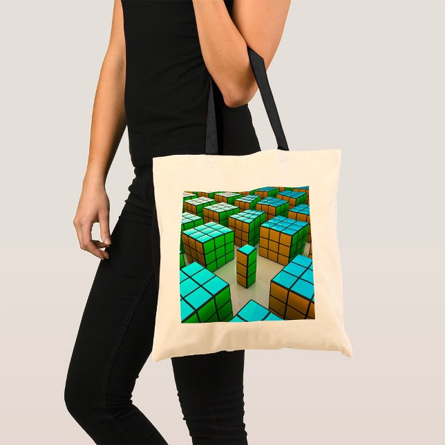 Bolso De Tela Rompecabezas geométrico ciberpunk (Subido por el creador)