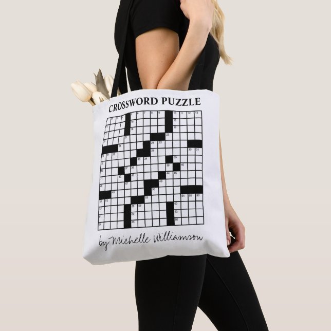 Bolso De Tela Rompecabezas personalizado divertido en blanco y n (Detalle)