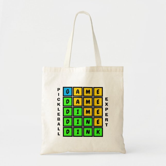Bolso De Tela Rompecabezas WORD JUEGO DINK Pickleball (Frente)