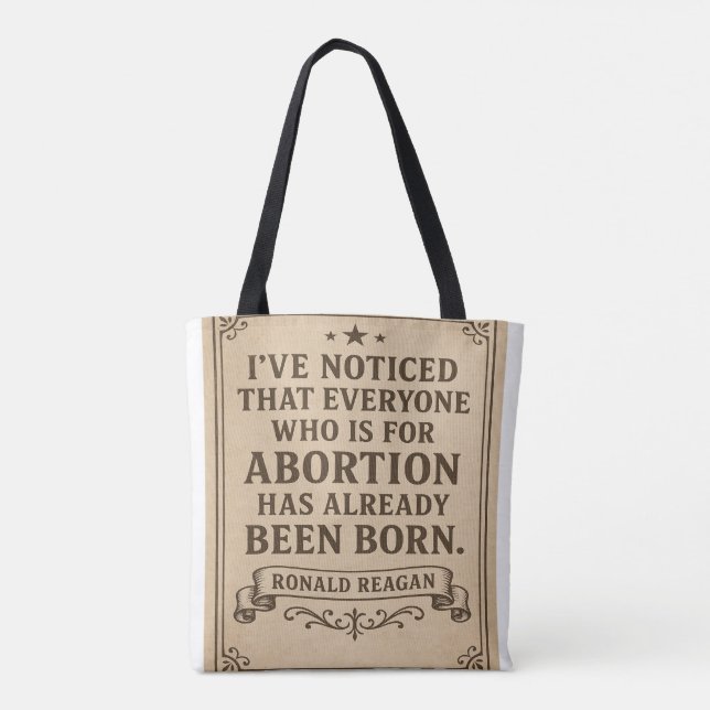 Bolso De Tela Ronald Reagan Abortion Quote (Reverso)