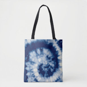 Bolso De Tela Ronda Índigo. Teja Bohemiana. Blue Roll Psychede