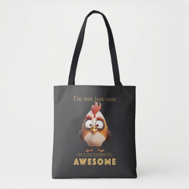 Bolso De Tela Rooster concentrado Awesome Cute Adorable Funny (Anverso)