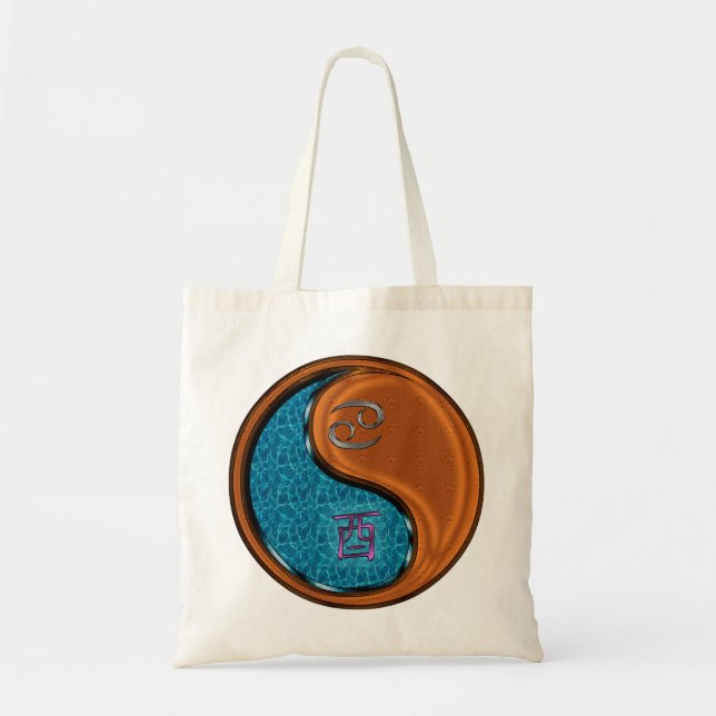 Bolso De Tela Rooster de Cáncer y Madera (Frente)