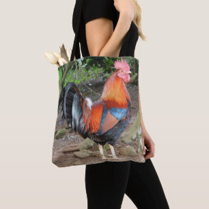 Bolso De Tela Rooster Rojo