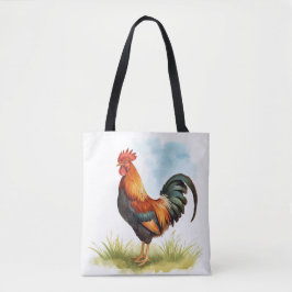 Bolso De Tela Rooster Watercolor