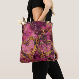 BOLSO DE TELA ROPA CALIENTE Y PURPURINA ORO PARECEN CORAZONES DE