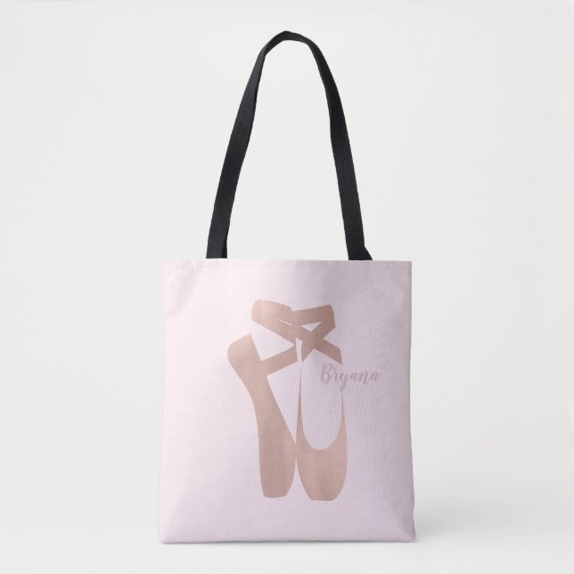 Bolso De Tela Ropa de ballet rosa Ballerina Rosa Personalizada (Anverso)