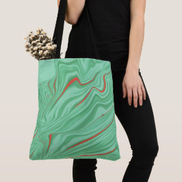 Bolso De Tela Ropa en curvas con tonos verdes de menta luminosa