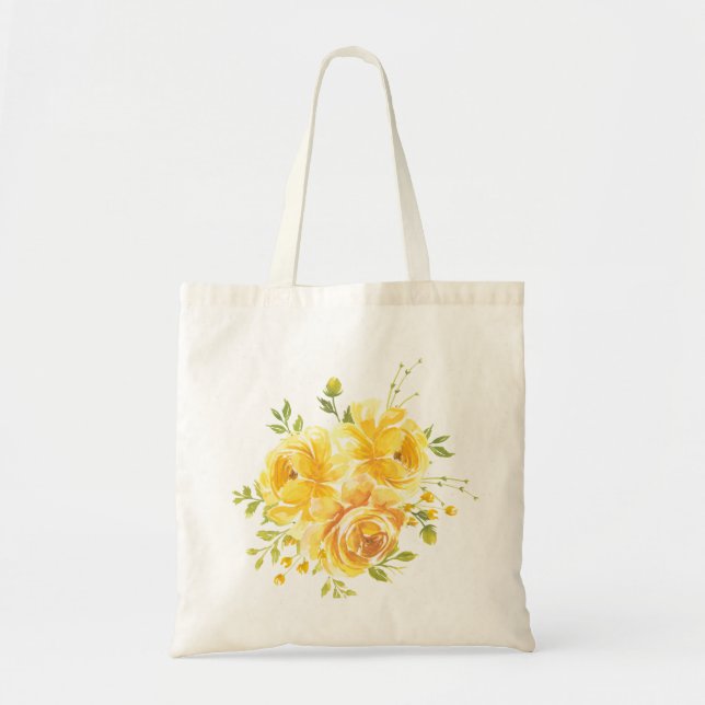 Bolso De Tela Rosa amarilla de ensueño (Frente)