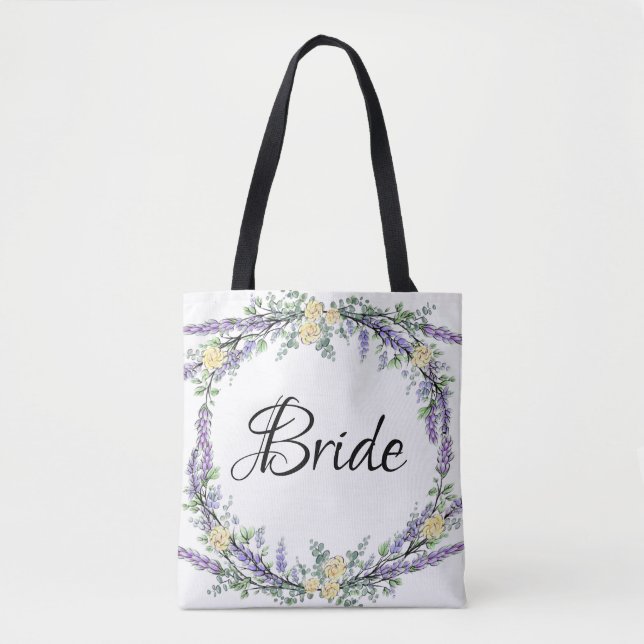 Bolso De Tela Rosa amarilla de lavanda y eucalipto (Anverso)