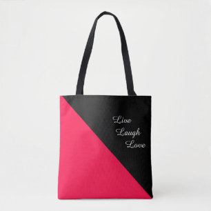 Bolso De Tela Rosa Americana y Negro