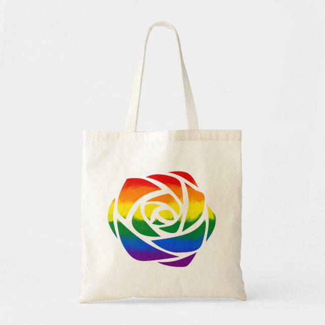 Bolso De Tela Rosa arcoiris (Frente)
