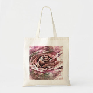 Bolso De Tela Rosa artístico de la niebla de coral y desierto qu
