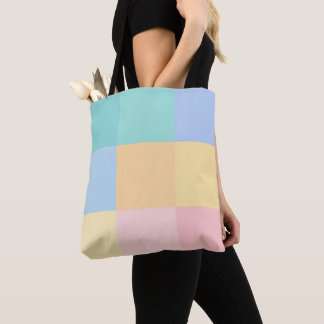 BOLSO DE TELA ROSA AZUL AMARILLO VERDE PASTEL CUADRADOS Y PUNTOS