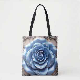 Bolso De Tela Rosa Azul Elegante con Diamantes Brillantes