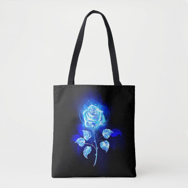 Bolso De Tela Rosa azul en llamas (Anverso)